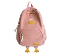 Corduroy Duck Backpack,Large Capacity School Bag for Boys Girls,Funny Children's Backpacks,Kawaii Casual Daypacks,Duck Aesthetic Backpack for Teenage Primary Secondary Middle School (Pink)