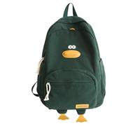 Corduroy Duck Backpack,Large Capacity School Bag for Boys Girls,Funny Children's Backpacks,Kawaii Casual Daypacks,Duck Aesthetic Backpack for Teenage Primary Secondary Middle School (Green)