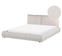 Corduroy EU King Size Bed Beige VINAY