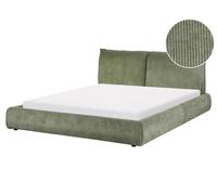Corduroy EU King Size Bed Green VINAY