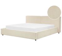 Corduroy EU Super King Size Bed Beige LINARDS