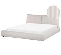 Corduroy EU Super King Size Bed Beige VINAY