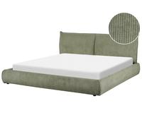 Beliani Corduroy Eu Super King Size Bed Green Vinay