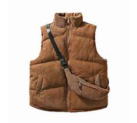 Corduroy Gilet for Women Men UK,Ladies Outerwear Gilets Padded Body Warmers Quilted Winter Petite Elegant Zip Parka Coat Warm Plain Lightweight Down Jacket Waistcoat with Pockets Clearance
