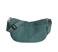 Corduroy Half Moon Bag for Women, Shoulder Bag, Body Dumpling Bag with Adjustable Shoulder Strap, Portable Crescent Moon Wallet for Travel, Work, School, Daily Use, dark green, Minimal
