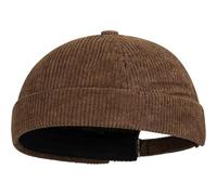 Corduroy Hat Docker Cap for Men Women, Brimless Hats Worker Sailor Cap Beanie Retro Beanie Rolled Cuff Skullcaps with Adjustable