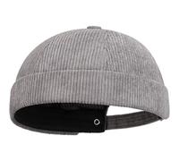 Corduroy Hat Docker Cap for Men Women, Brimless Hats Worker Sailor Cap Beanie Retro Beanie Rolled Cuff Skullcaps with Adjustable