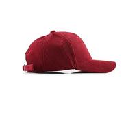 Corduroy Hat Low Profile Solid Color Baseball Caps Sun Hat Adjustable for Men and Women, Red, M/L