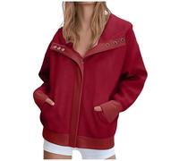 Corduroy Jackets for Women UK Ladies Full Zip Hoodie Coat Cotton Cardigan with Pockets Soft Long Sleeve Hooded Sweatshirt Overcoat Casual Loose Comfy Outwear Ladies Jumper Tops for Autumn Winter