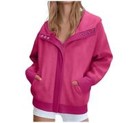 Corduroy Jackets for Women UK Ladies Full Zip Hoodie Coat Cotton Cardigan with Pockets Soft Long Sleeve Hooded Sweatshirt Overcoat Casual Loose Comfy Outwear Ladies Jumper Tops for Autumn Winter