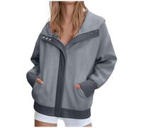 Corduroy Jackets for Women UK Ladies Full Zip Hoodie Coat Cotton Cardigan with Pockets Soft Long Sleeve Hooded Sweatshirt Overcoat Casual Loose Comfy Outwear Ladies Jumper Tops for Autumn Winter