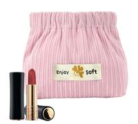 Corduroy Lipstick Bag, Small Corduroy Pouch, Soft Makeup Pouch in a Small, Portable Storage Bag, Spacious Hairpin Organization, pink, Please refer to the description, Please refer to description
