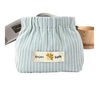 Corduroy Lipstick Bag | Soft Small Corduroy Makeup Pouch | Portable Organizing Pouch with Elastic Opening, Fashionable Storage Bags for Hairpin, Headband, Jewelry, Cotton Swab