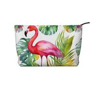 Corduroy Makeup Bag Cosmetic Bag For Women Girls,Large Capacity Portable Toiletry Pounch With Zipper, Tropical Watercolor Pineapple Flamingo Aesthetic Women Handbags Purses Travel Make Up Organizer