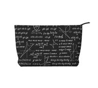 Corduroy Makeup Bag Daily Use Cosmetic Makeup Bag Portable Travel Toiletry Bag,Mathematical Patterns and Calculations