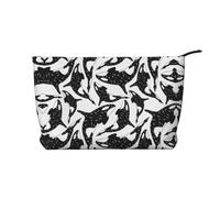 Corduroy Makeup Bag Daily Use Cosmetic Makeup Bag Portable Travel Toiletry Bag,Whale Orca Killer