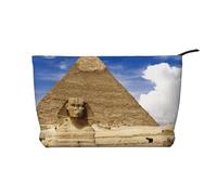 Corduroy Makeup Bag for Women Soft Cosmetic Pouch with Zipper Travel Toiletry Organizer for Daily Use (Pyramids of Egypt)