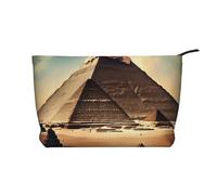 Corduroy Makeup Bag for Women Soft Cosmetic Pouch with Zipper Travel Toiletry Organizer for Daily Use (Dreaming of The Pyramids of Khufu)
