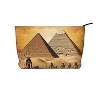 Corduroy Makeup Bag for Women Soft Cosmetic Pouch with Zipper Travel Toiletry Organizer for Daily Use (Ancient Egypt)