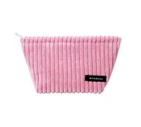 Corduroy Makeup Bag, Protable Travel Toiletry Pouch Mini Velvet Zipper Cosmetic Organiser for Women