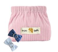 Corduroy Makeup Bag - Small Soft Cosmetic Case 6x4 Inches, Elastic Opening Organizer, Case | Portable Beauty Accessory For Jewelry With Fa, pink, Please refer to the description, Please refer to