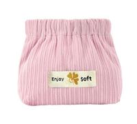 Corduroy Makeup Bag - Soft Compact Cosmetic Case Portable Organizer with Elastic Closure, Elegant Hair Jewelry Case Cotton Swab Elem Pens, pink, Please refer to the description, Please refer to