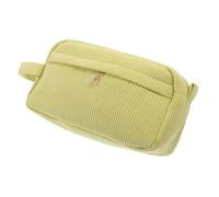 Corduroy Makeup Bag with Zippered Closure Travel Cosmetic Organizer for Women Versatile Handbag with Compartment and Front Pocket for Essentials Comfortable and Luxurious Design