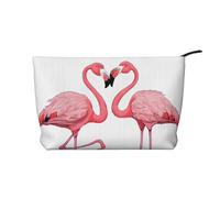 Corduroy Makeup Bag Zipper Toiletry Bag Cosmetic Pouch Travel/Beach Essentials Gift for Her - Ink Flamingos