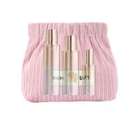 Corduroy Makeup Storage Bag - Mini Soft Velvet Fabric, Elastic Self-Closing Bag , Portable Lipstick Jewellery Container, Coin Purse for Travel Toiletry Items, multicoloured, pink, See