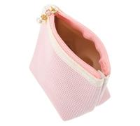 Corduroy Mini Portable Lipstick Storage Bag Pink Zip Cosmetic | Internal Compartment Design, Waterproof Finish, Holds Keys and Mini Makeup Brushes