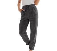 Corduroy Pants for Women High Waisted Wide Leg Trouser Comfy Drawstring Elastic Waist Pant with Pockets Straight Legs Joggers for Ladeis Plain Lounge Trousers Workout Yoga Sweatpant Clearance