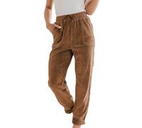 Corduroy Pants for Women High Waisted Wide Leg Trouser Comfy Drawstring Elastic Waist Pant with Pockets Straight Legs Joggers for Ladeis Plain Lounge Trousers Workout Yoga Sweatpant Clearance