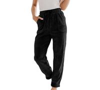 Corduroy Pants for Women High Waisted Wide Leg Trouser Comfy Drawstring Elastic Waist Pant with Pockets Straight Legs Joggers for Ladeis Plain Lounge Trousers Workout Yoga Sweatpant Clearance Black