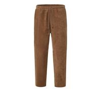 Corduroy Pants Loose Men, Elasticated Waist Tracksuit Bottoms, Solid Color Sweatpants with Drawstring, Straight Leg Loose Jogging Pant Casual Classic Regular Fit Joggers Trousers S-5Xl Brown