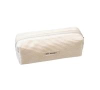 Corduroy Pencil Case - Multi-Functional Big Capacity Pencil Case | Washable Cream Corduroy Pencil Pouch | Versatile Corduroy Pencil Pouch for Students and Office Workers