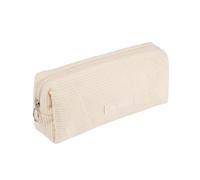 Corduroy Pencil Case Pencil Case Solid Color Large Capacity Portable Stationery Bag Literary Simple Storage Organiser Stationery Pouches Cosmetic Bag for School Teenage Boys Girls（3 Colour (Beige)