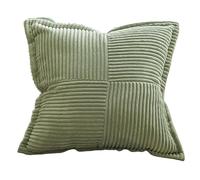 Corduroy Pillow Case Christmas Throw Pillow Cover Soft Solid Corduroy Striped Wide Bordered Square Decorative Cushion Case Home Decor Machine Washable Pillow Case