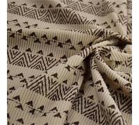 Corduroy Printed Fabric Thick Stripes Corduroy Triangle Circle Geometry Printed for Sewing Dresses Clothes(Color-01)