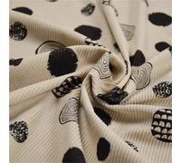 Corduroy Printed Fabric Thick Stripes Corduroy Triangle Circle Geometry Printed for Sewing Dresses Clothes(Color-02)