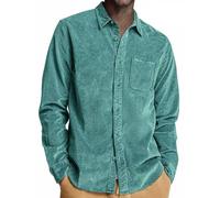 Corduroy Shirts for Men Long Sleeve Long Sleeve Shirt Jacket with Double Pockets Lightweight Button Down Shacket Tops Camisetas Básicas para Hombre(Mint Green, 4XL)