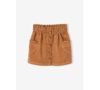 Corduroy Skirt with Heart Pockets for Girls camel