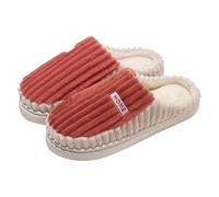 Corduroy Slippers Women Home Slippers Unisex Couple Striped Slipper Patchwork House Slipper Winter Warm Sliders Indoor Bedroom Sliders Casual Outdoor Slides Soft Cozy Slides For Warmth
