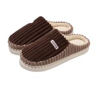 Corduroy Slippers Women Home Slippers Unisex Couple Striped Slipper Patchwork House Slipper Winter Warm Sliders Indoor Bedroom Sliders Casual Outdoor Slides Soft Cozy Slides For Warmth