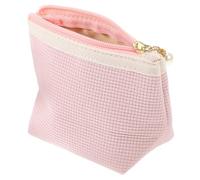 Corduroy Small Makeup Bag with Compartment for Lipstick Storage Pink