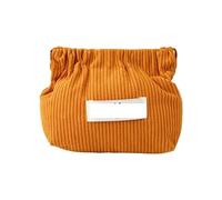 Corduroy Storage Bag Corduroy Elastic Storage Bag for Women Mini Makeup Bag Large Capacity Handbags Cosmetics Stationery Hair Tie Small Organizer(Brown)