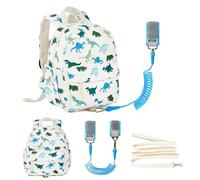 Corduroy Toddler Backpack with Detachable Leash and Anti-Lost Wrist Link, Safety Harness Walking Backpack for Toddler Boys Girls 1-3, Cute Dinosaur Travel Backpack with Leash for Kids