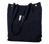 Corduroy Tote Bag Cute Tote Bags for Women Shoulder Bag with Inner Pocket for Work Beach Travel and Shopping Grocery, Green, L, Navy Bue