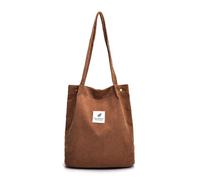 Corduroy Tote bag for women Canvas shoulder bag with inside pocket Medium shoulder bag with magnetic snap closure Cute medium bag for college work travel shopping