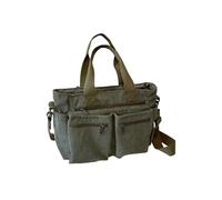 Corduroy Tote Bag for Women with Multiple Pockets Everyday Shoulder Bag Crossbody Bag for Work Travel Cute Handbag Purse, Green, L