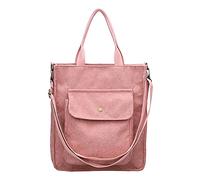 Corduroy Tote Bag Ladies Shoulder Bags Large Women's Lightweight Foldable Summer Reusable Handbags Crossbody Schoolbag Grocery Bag for Gym, Travel, Work School Office Business Shopping